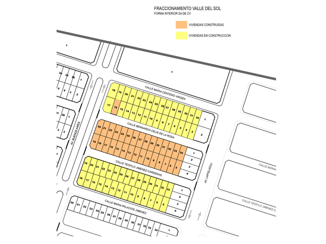 Plano Viviendas Valle del Sol 